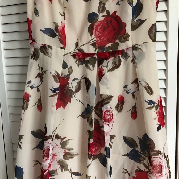 Boho Midi Floral Print Sleeveless Summer Casual Full Lined Sheer Sundress S - Picture 3 of 7